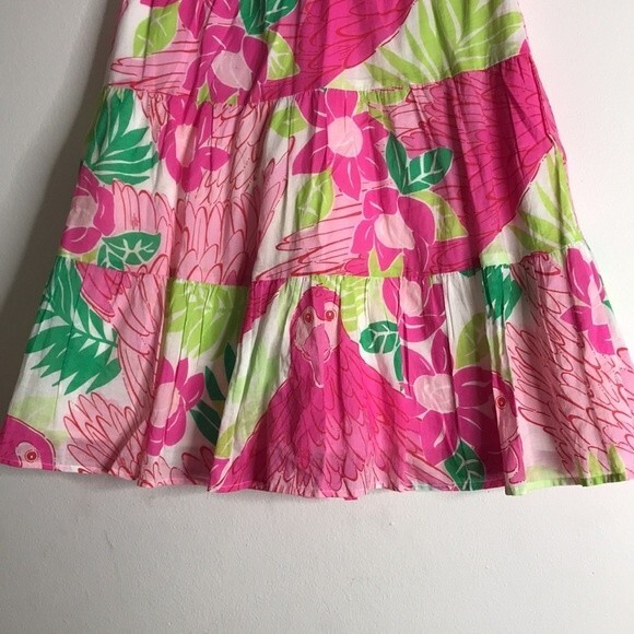 Lilly Pulitzer Ports of Caw Parrot Tiered Skirt colorful beachy size 6P - Picture 3 of 12